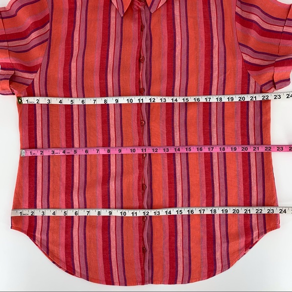 Cabi Tickled Pink Button Down Short Sleeve Shirt, #5977, Medium - Picture 14 of 16